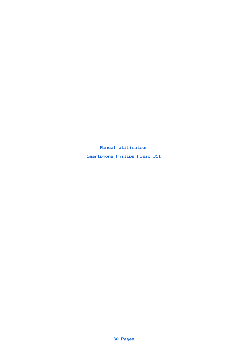 Page 1 de la notice Manuel utilisateur Philips Fisio 311