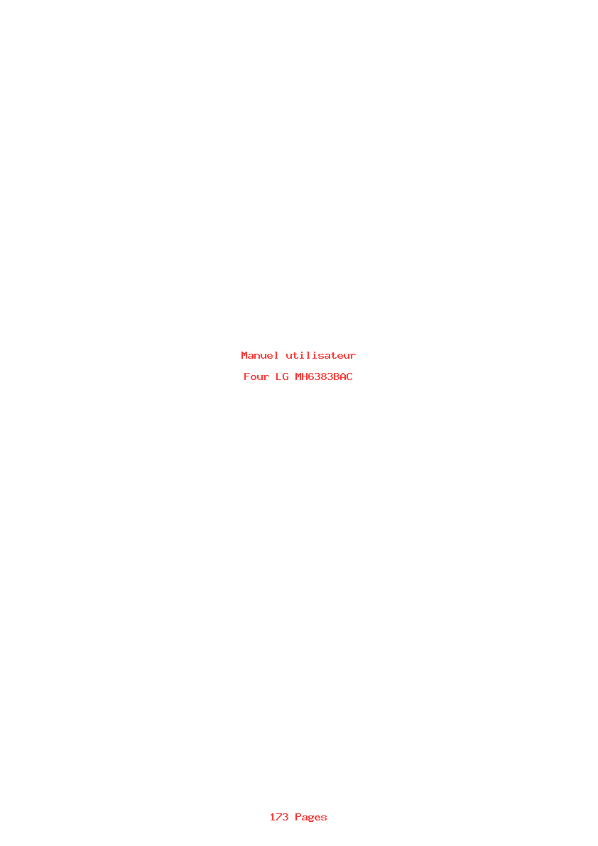 Page 1 de la notice Manuel utilisateur LG MH6383BAC