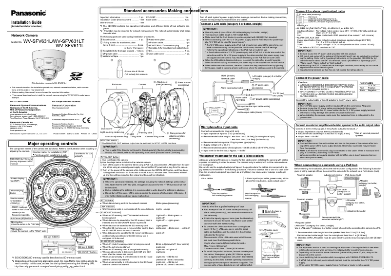 Página 1 del manual Manual de usuario Panasonic WV-SFV611L