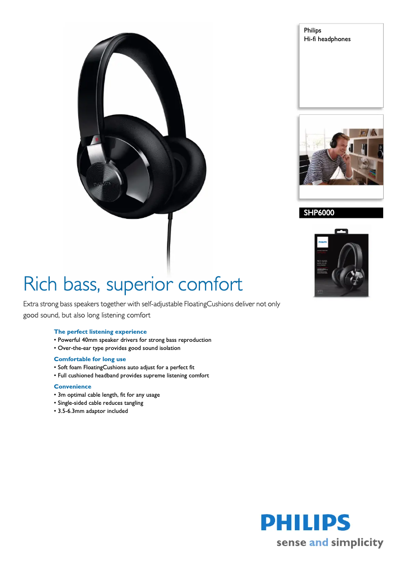 Page n°1 - Manuel utilisateur Philips SHP6000