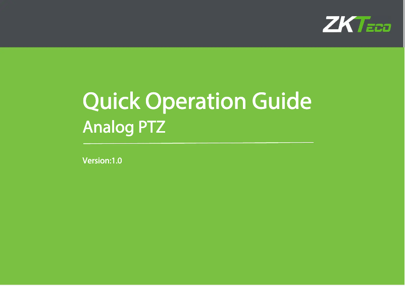 Page 1 of the manual Installation Guide ZKTeco PL-32C20D