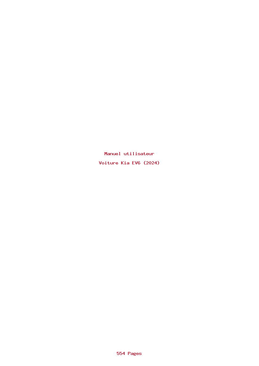 Page 1 de la notice Manuel utilisateur Kia EV6 (2024)