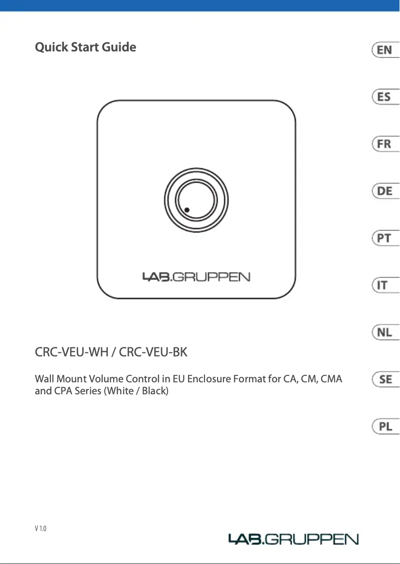 Page 1 of the manual User Manual Lab Gruppen CRC-VEU-WH