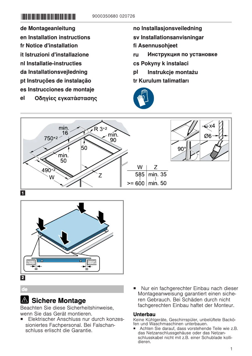 Page 1 de la notice Manuel utilisateur Bosch PKK875N14E