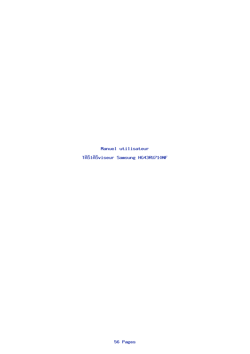 Page 1 de la notice Manuel utilisateur Samsung HG43RU710NF