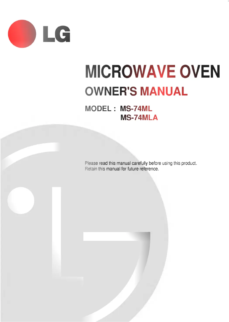 Página 1 del manual Manual de usuario LG MS-74ML