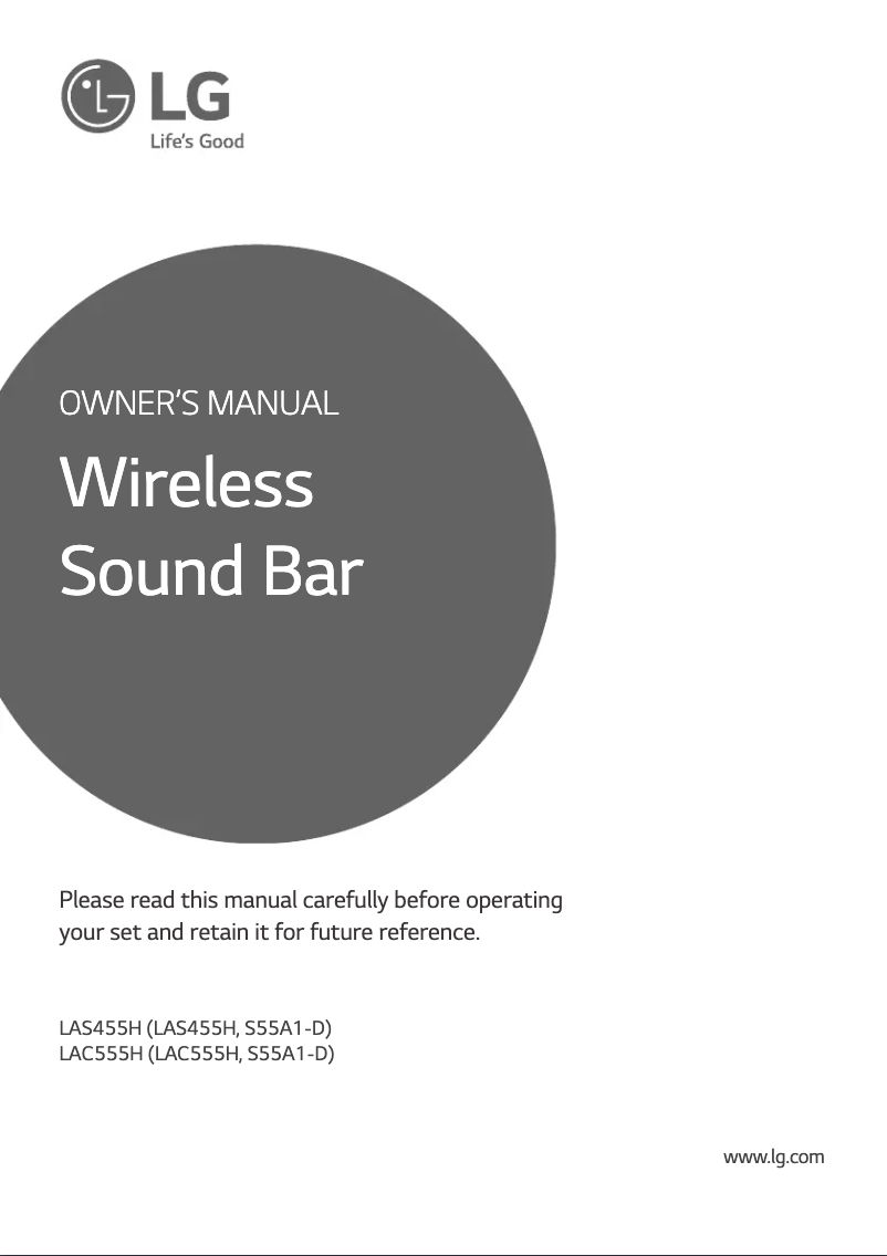 Page 1 de la notice Manuel utilisateur LG LAC555H