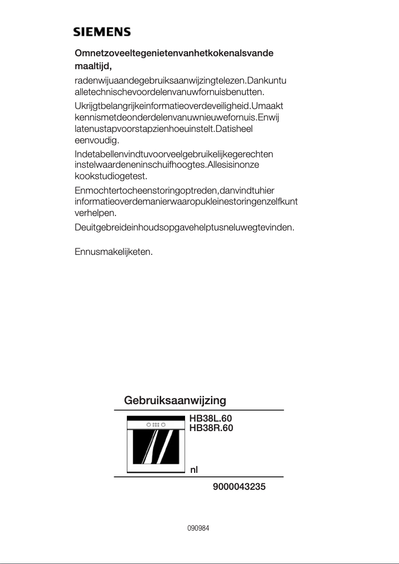 Page 1 de la notice Manuel utilisateur Siemens HB38L560