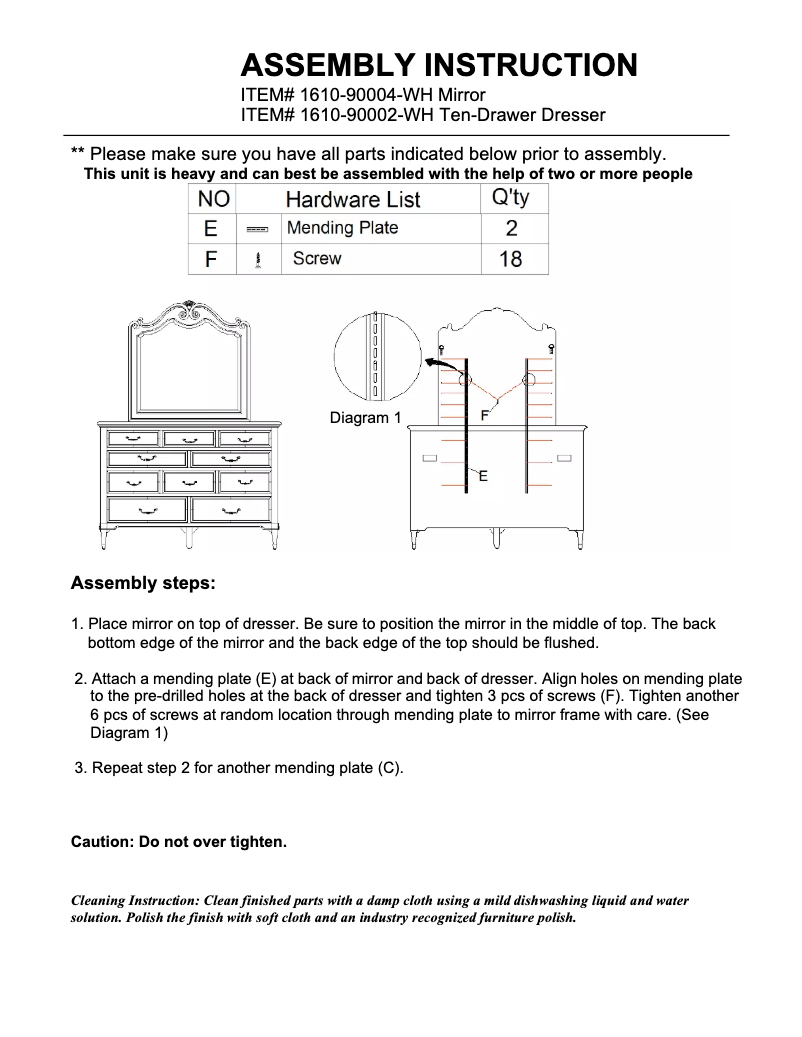 Page 1 de la notice Manuel utilisateur Hooker 1610-90004-WH