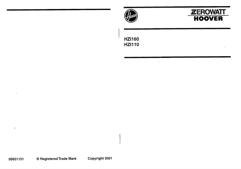 Page 1 de la notice Manuel utilisateur Zerowatt-Hoover HZI 160