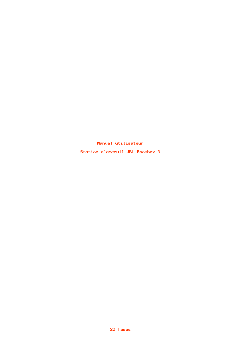 Page 1 de la notice Manuel utilisateur JBL Boombox 3