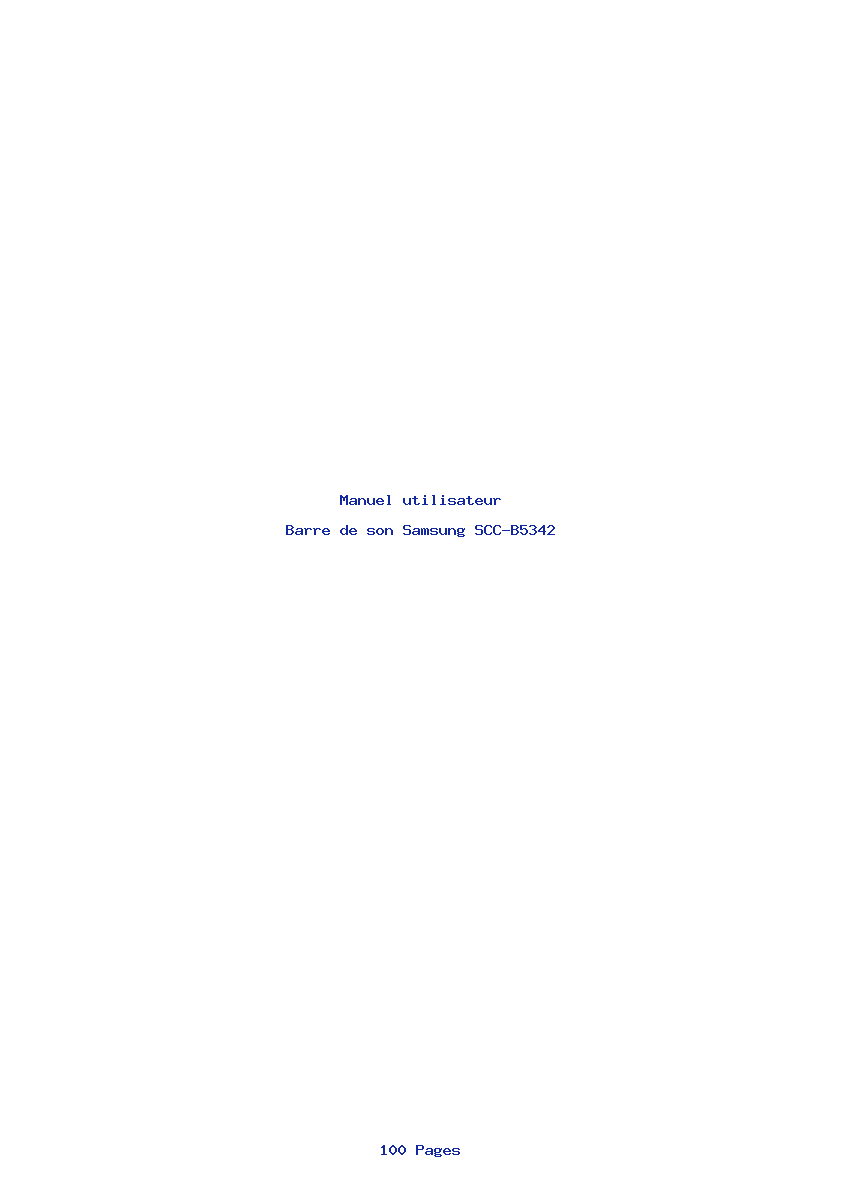 Page 1 de la notice Manuel utilisateur Samsung SCC-B5342