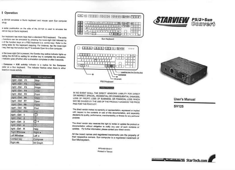 Page 1 de la notice Manuel utilisateur StarTech.com SV125