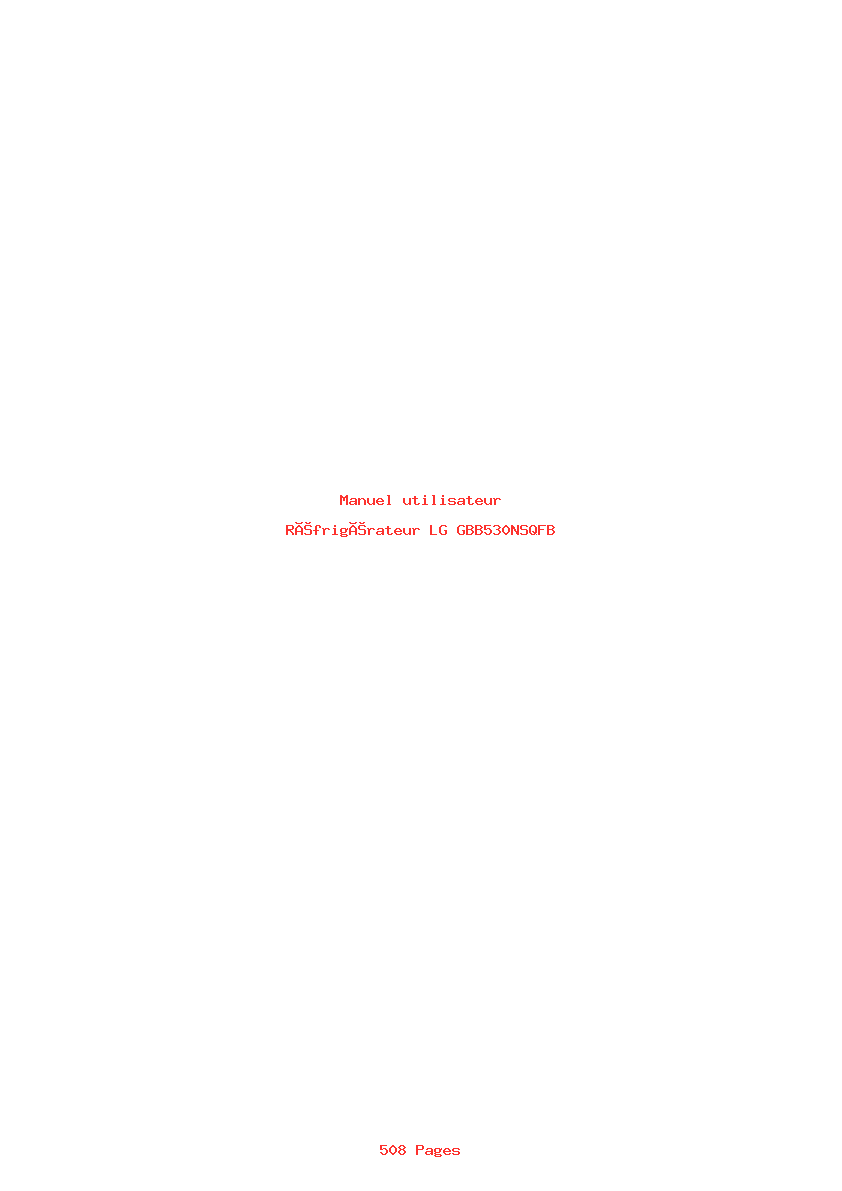 Page 1 de la notice Manuel utilisateur LG GBB530NSQFB
