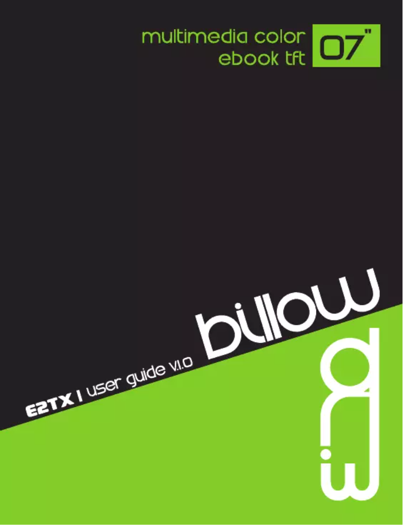 Page 1 de la notice Manuel utilisateur Billow E2TLB