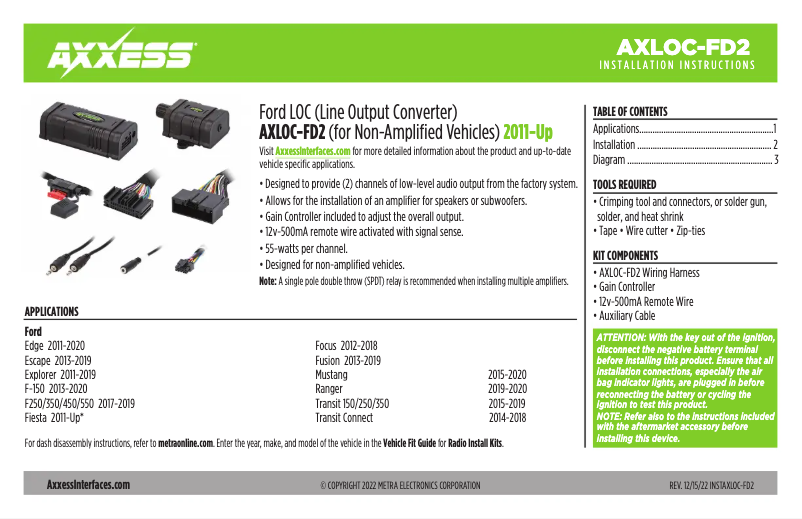 Page 1 de la notice Manuel utilisateur AXESS AXLOC-FD2