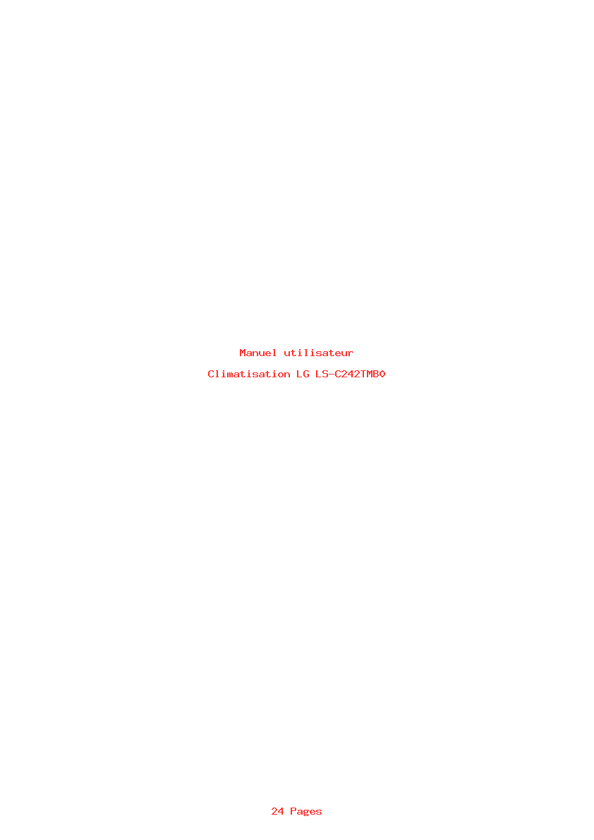 Page 1 de la notice Manuel utilisateur LG LS-C242TMB0