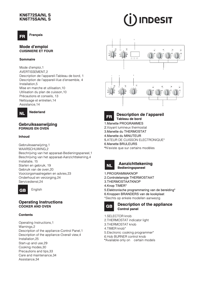 Page n°1 - Manuel utilisateur Indesit KN6T72SA(W)/NL S
