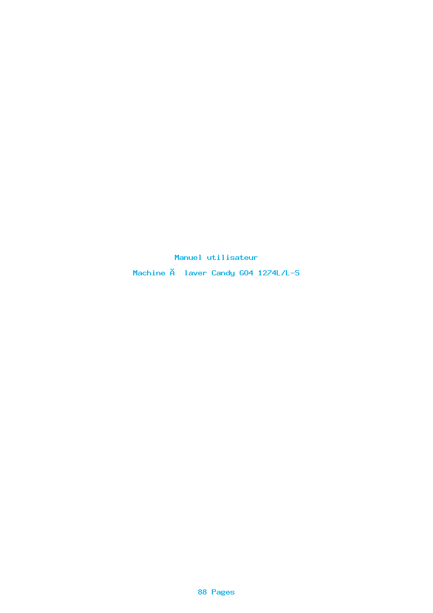 Page 1 de la notice Manuel utilisateur Candy GO4 1274L/L-S