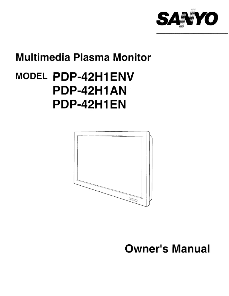 Page 1 of the manual User Manual Sanyo PDP-42H1AN