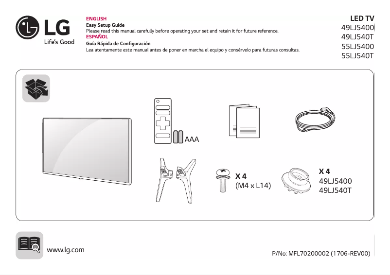 Page 1 of the manual User Manual LG 55LJ540T