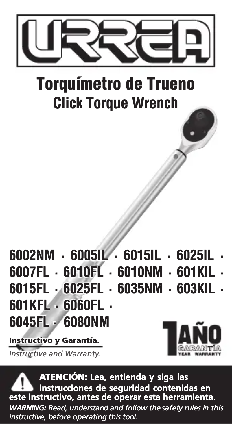 Page 1 de la notice Manuel utilisateur Urrea 6002NM