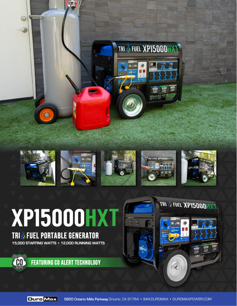 Page 1 of the manual Technical Sheet DuroMax XP15000HXT