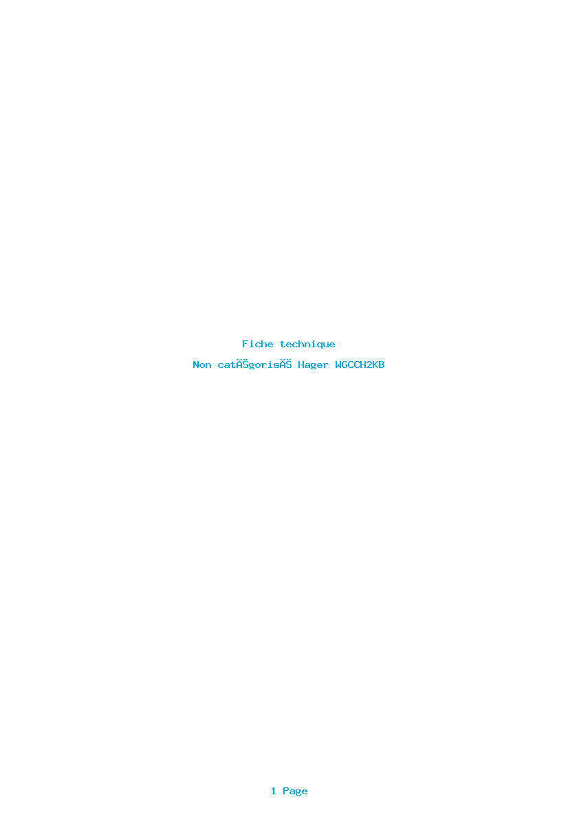 Image de la première page du manuel de l'appareil WGCCH2KB