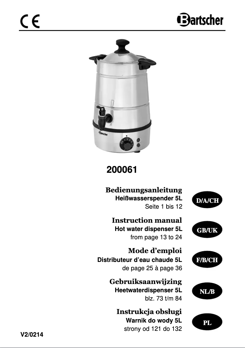 Página 1 del manual Manual de usuario Bartscher 150993