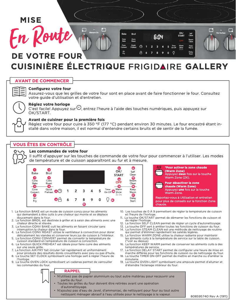Página 1 del manual Manual de usuario Frigidaire FGEH3047VF