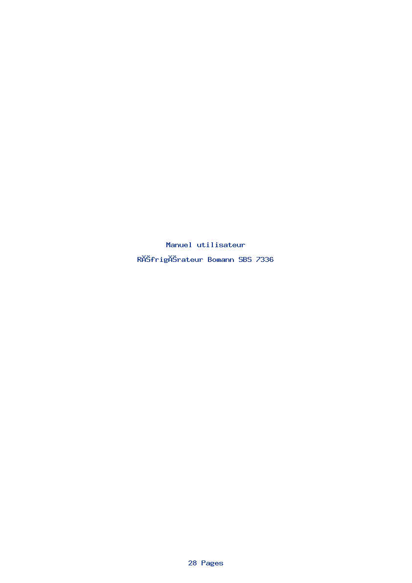 Page 1 de la notice Manuel utilisateur Bomann SBS 7336