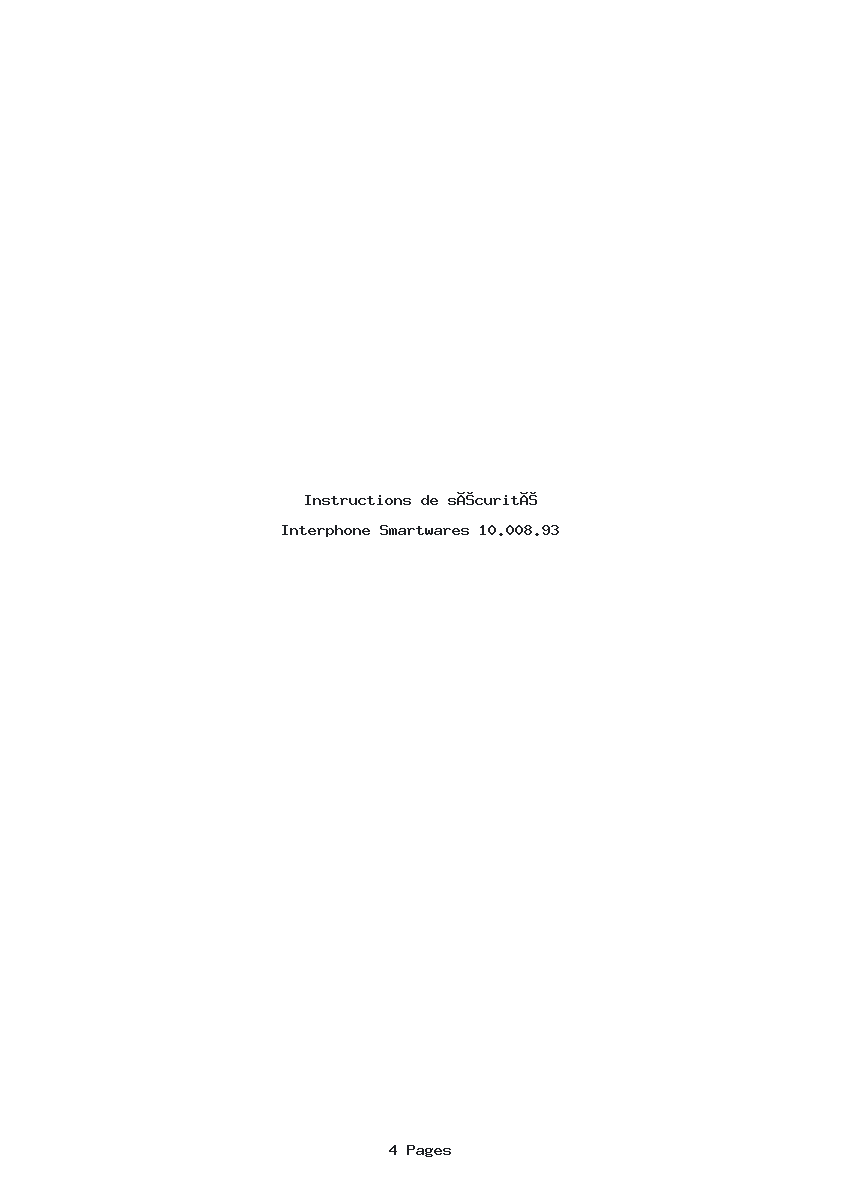 Image de la première page du manuel de l'appareil 10.008.93