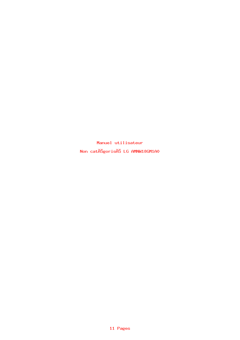 Page 1 de la notice Manuel utilisateur LG AMNW18GM1A0