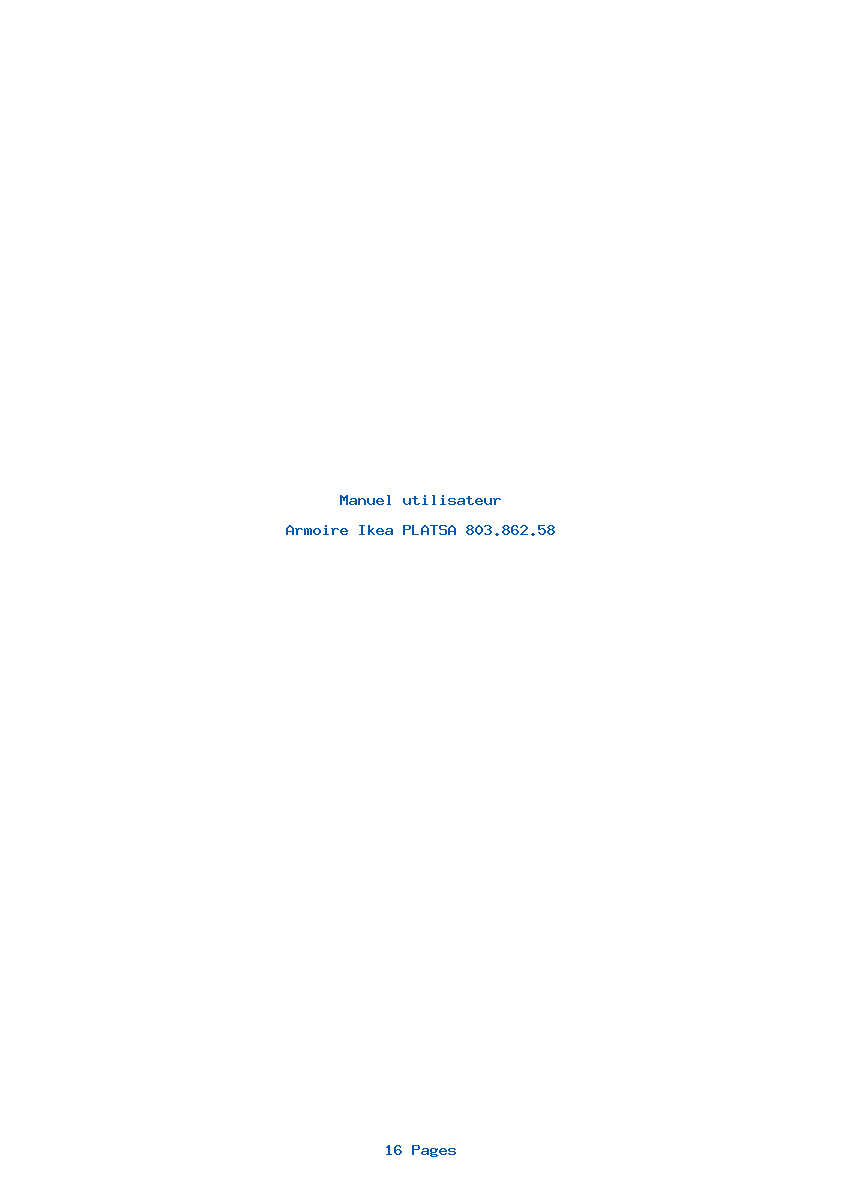 Page 1 de la notice Manuel utilisateur Ikea PLATSA 803.862.58