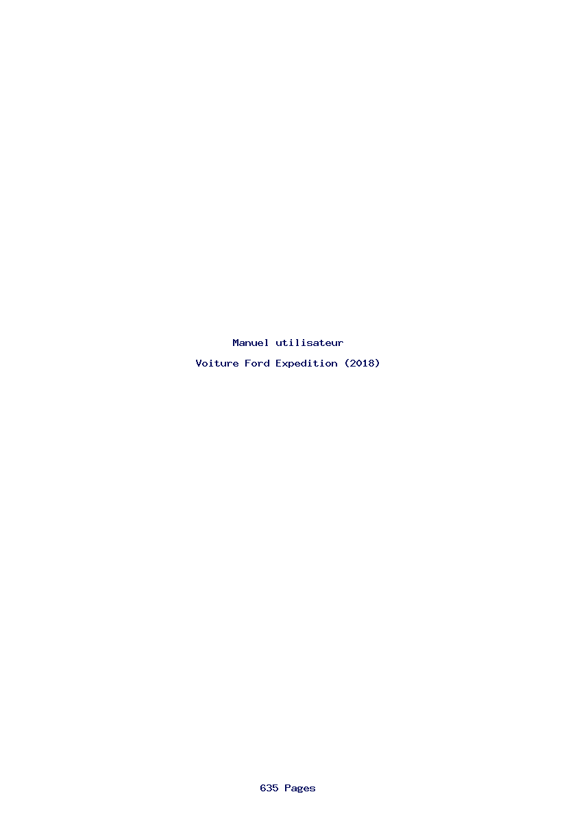 Page 1 de la notice Manuel utilisateur Ford Expedition (2018)