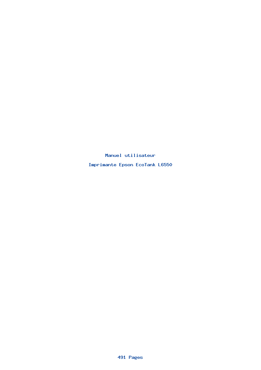 Page 1 de la notice Manuel utilisateur Epson EcoTank L6550