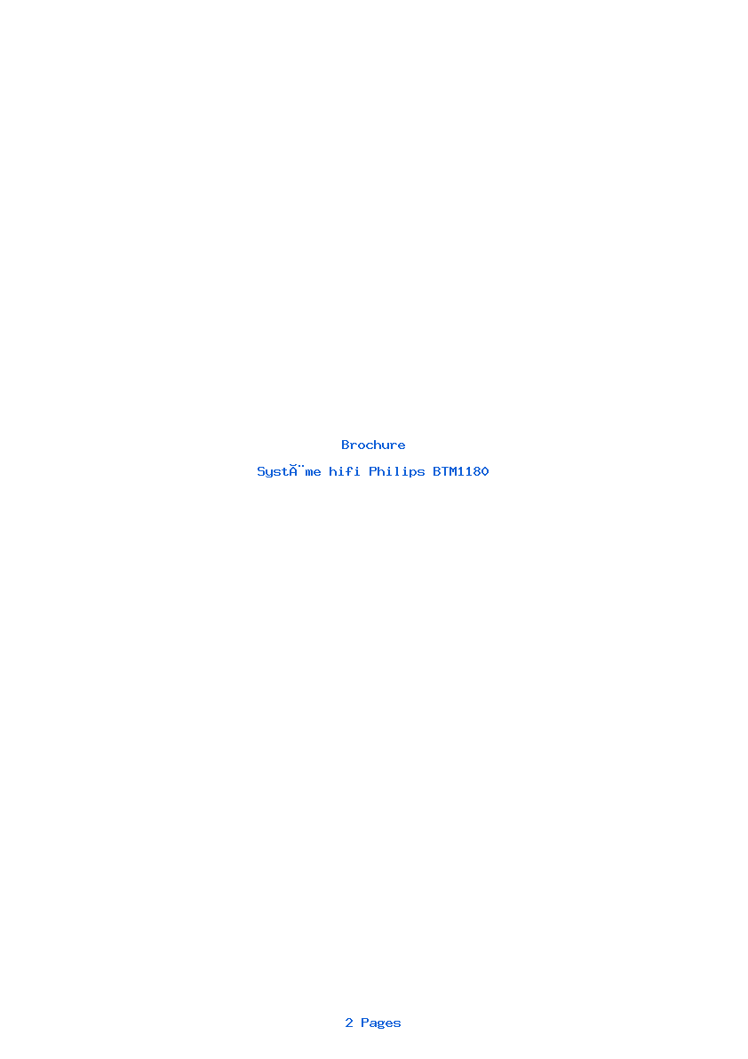 Page 1 de la notice Brochure Philips BTM1180