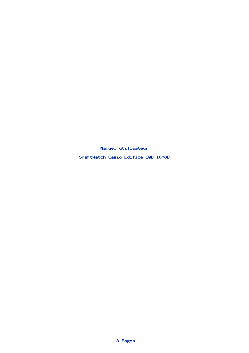 Page 1 de la notice Manuel utilisateur Casio Edifice EQB-1000D