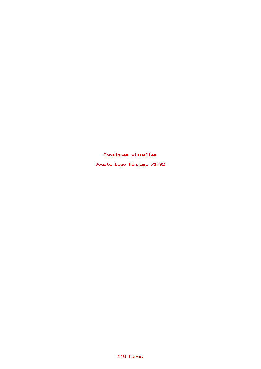Page 1 de la notice Consignes visuelles Lego Ninjago 71792