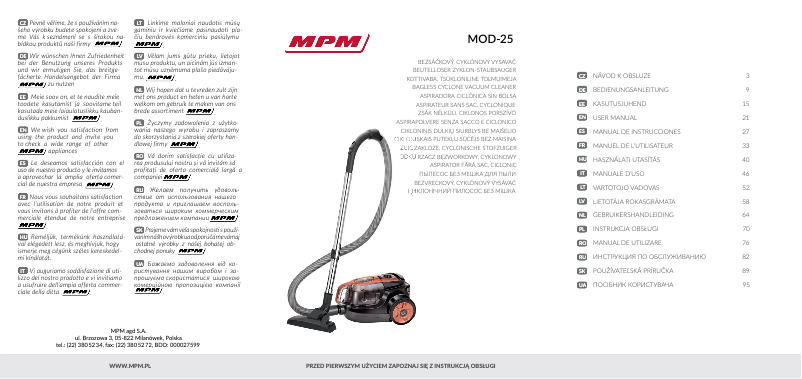 Page 1 de la notice Manuel utilisateur MPM MOD-25