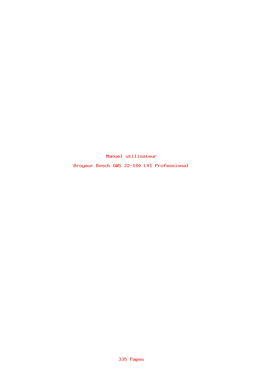 Page 1 de la notice Manuel utilisateur Bosch GWS 22-180 LVI Professional