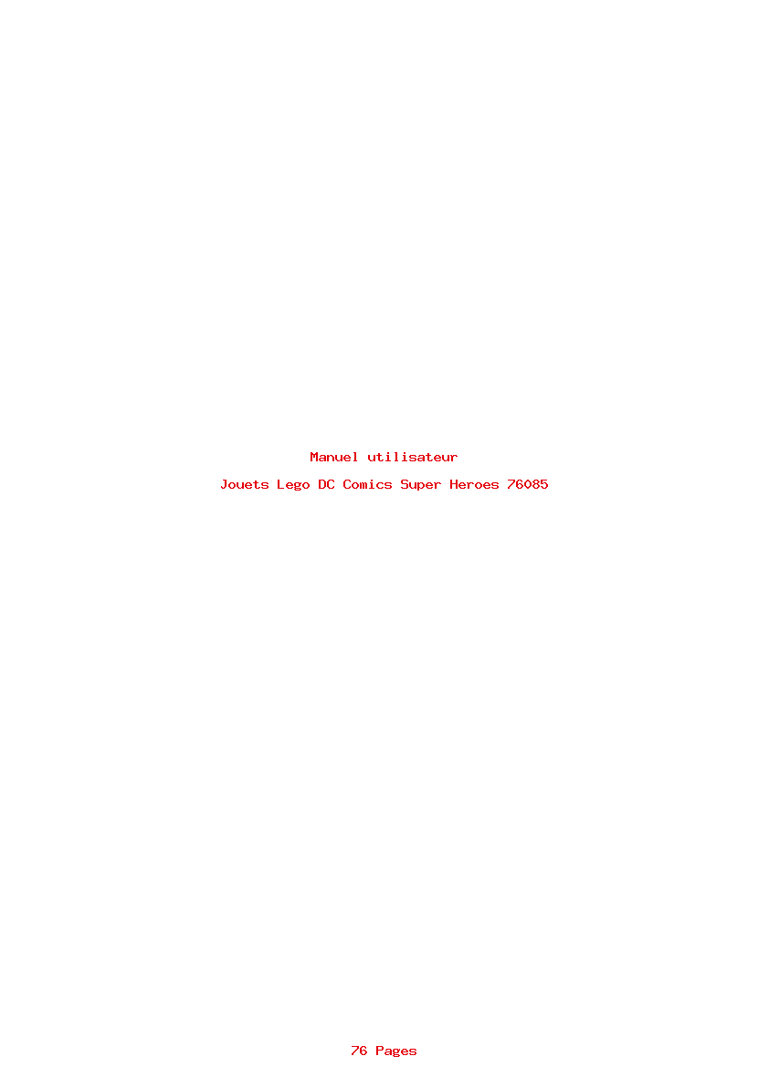 Page 1 de la notice Manuel utilisateur Lego DC Comics Super Heroes 76085