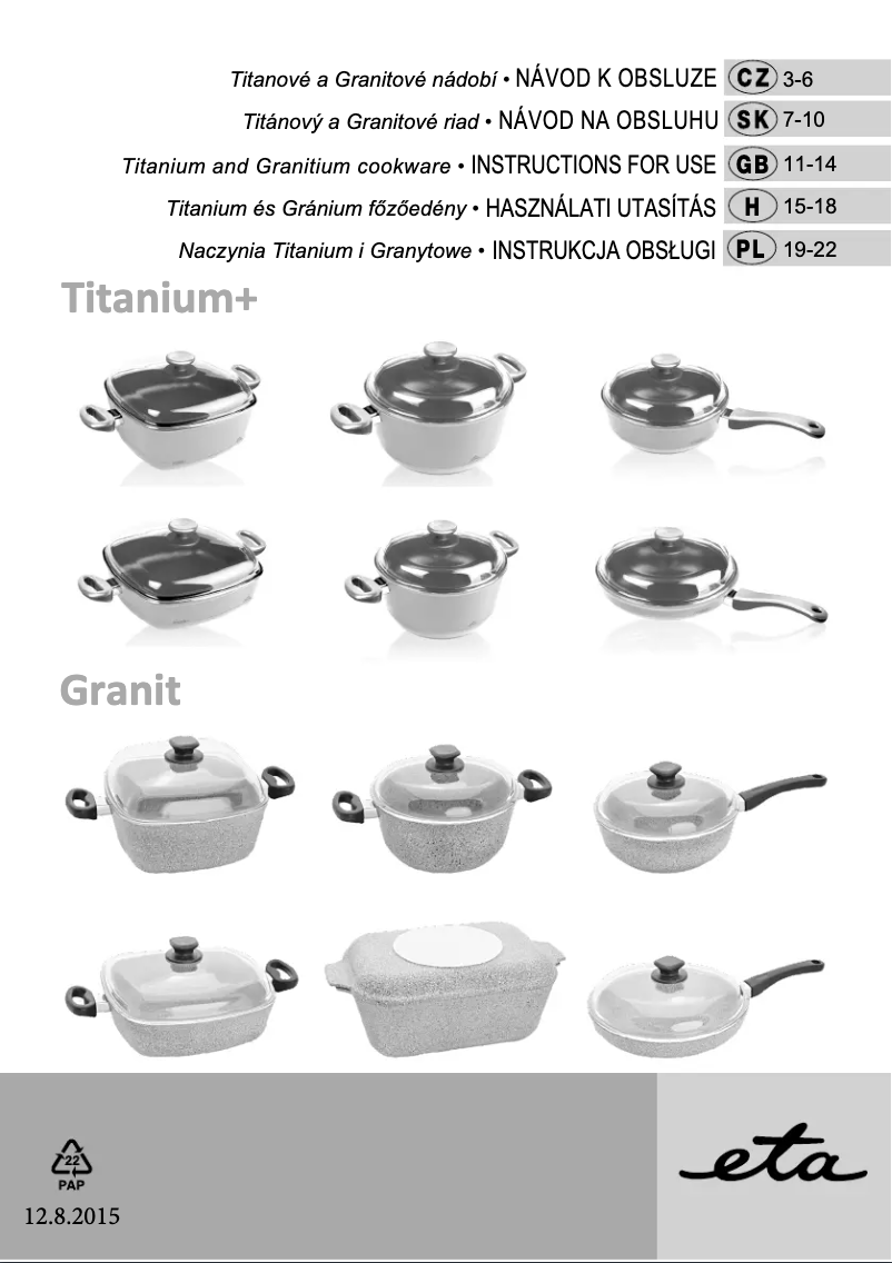 Page 1 de la notice Manuel utilisateur Eta Titanium Plus 6952 90000