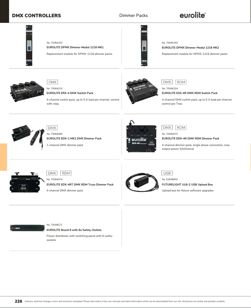 Page 1 de la notice Catalogue Eurolite EDX-1 MK2