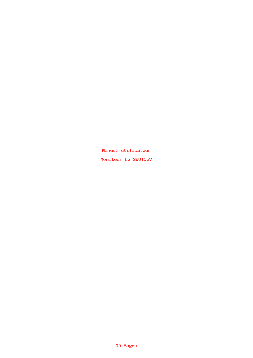 Page 1 de la notice Manuel utilisateur LG 29UT55V