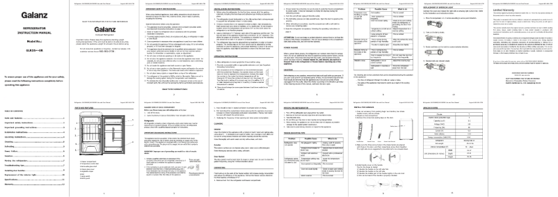 Page 1 de la notice Manuel utilisateur Galanz GLR35BEER