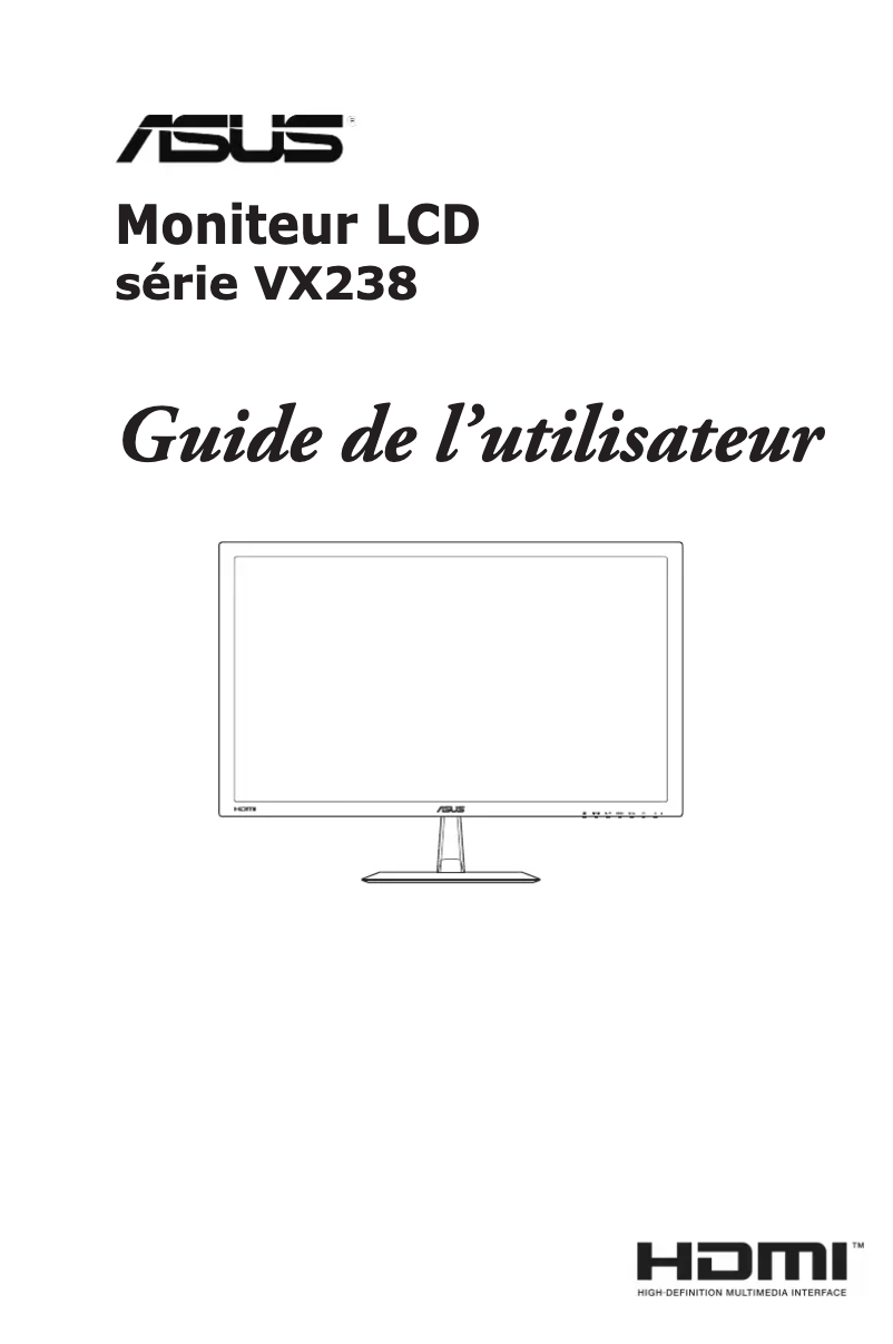 Page 1 de la notice Manuel utilisateur Asus VX238H