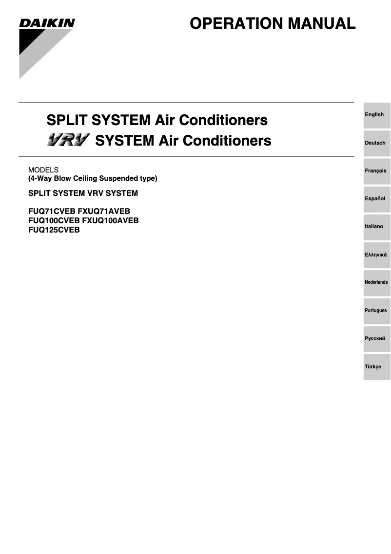 Página 1 del manual Manual de usuario Daikin FUQ100CVEB