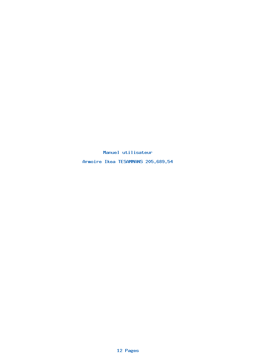 Page 1 de la notice Manuel utilisateur Ikea TESAMMANS 205.689.54