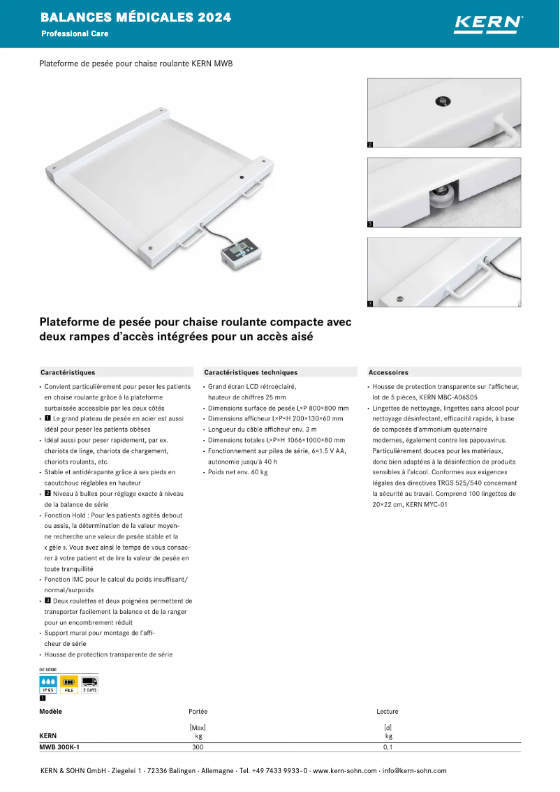 Page 1 de la notice Brochure Kern MWB 300K-1